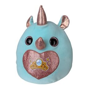 ZURU Rainbocorns Teal Unicorn Plush Rose Gold Glitter Heart Crown Tiara